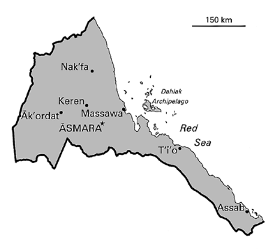 [Country map of Eritrea]