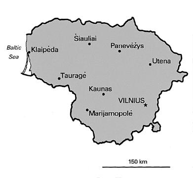 [Country map of Lithuania]