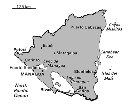 [Country map of Nicaragua]