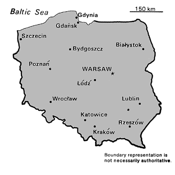 [Country map of Poland]