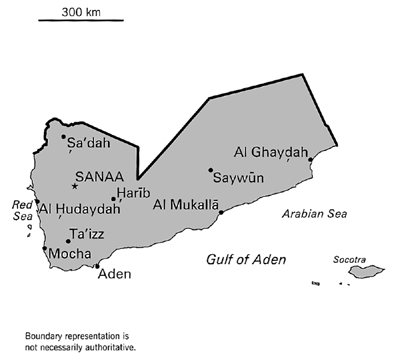 [Country map of Yemen]